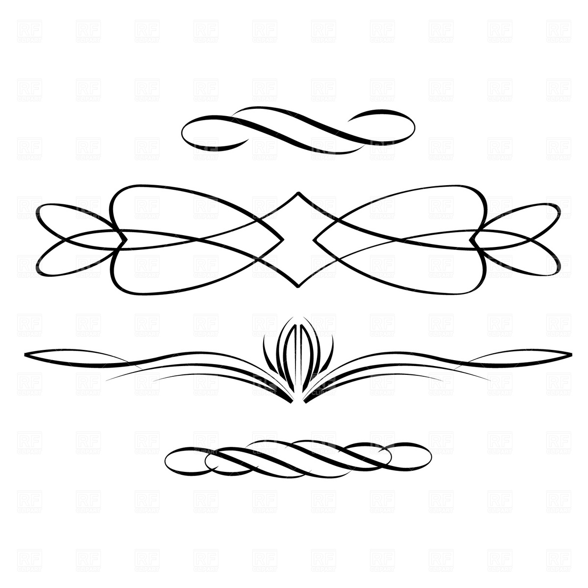 1200x1200 Calligraphic Scrolls Vector Image Vector Artwork Of Borders And