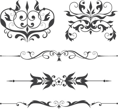 400x368 Ornaments Scrolls And Flourishes Font Free Vector Download (15,532