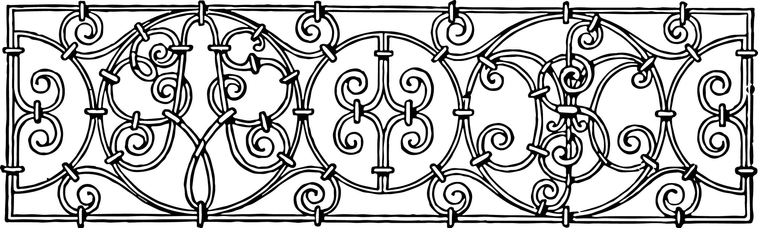 2447x737 Free Vintage Clip Art Iron Scrollwork Decorative Image Oh So