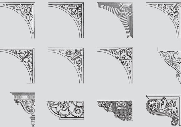 632x443 Scrollwork Corners Free Vector Download 384621 Cannypic