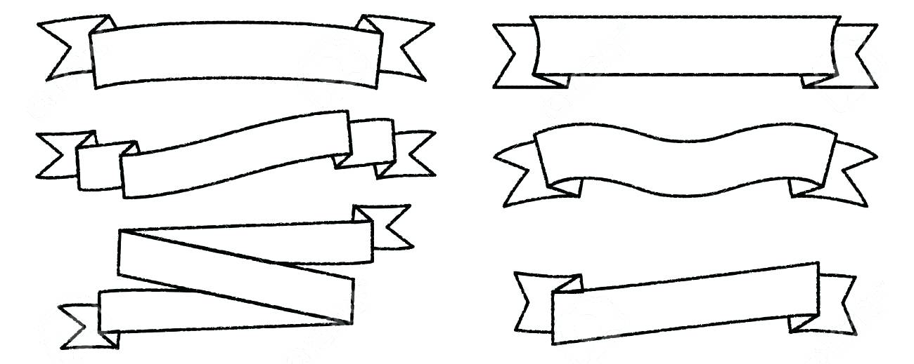 1300x519 Set Of Red Curved Ribbon Scrolls Free Vector In Adobe Illustrator