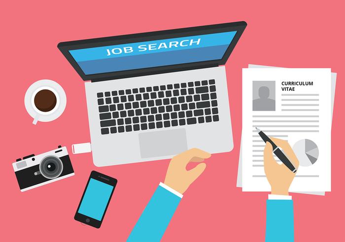 700x490 Job Search Illustration Free Vector