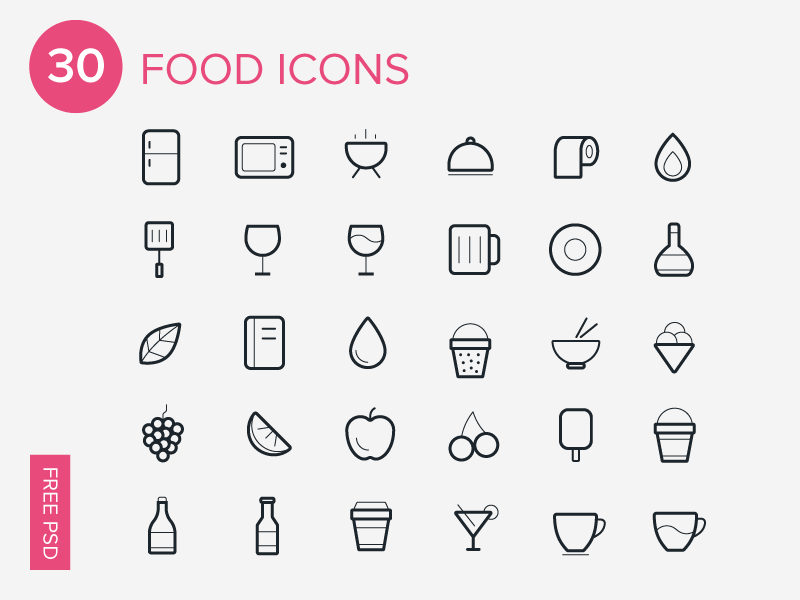 800x600 Web Icons Free Vector Food And Kitchen Icon Sets