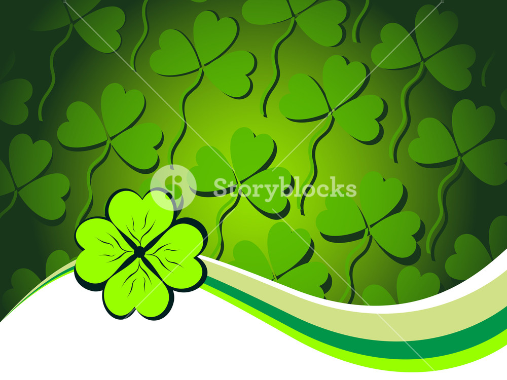 1000x750 Vector Shamrock Pattern Background Royalty Free Stock Image