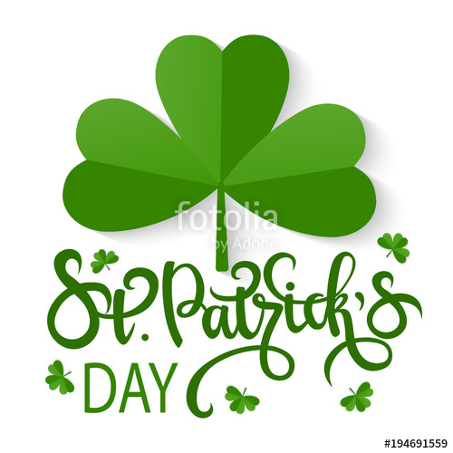 500x500 Vector Shamrock With Lettering. Happy St. Patrick Day Stock Image