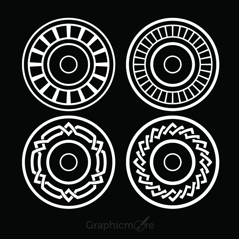 800x800 Decorative Circle Shapes Set Design Free Vector File Download