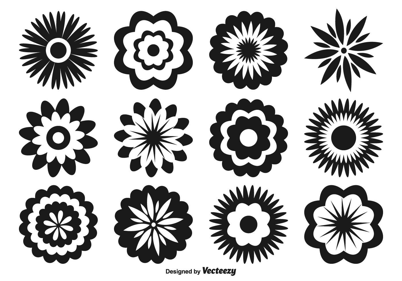 1400x980 Assorted Flower Shapes Vector Free Vector Download In .ai, .eps
