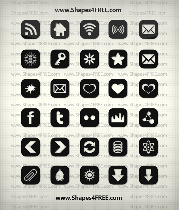 580x680 Shapes Icons (Vector) Photoshop Custom Shapes