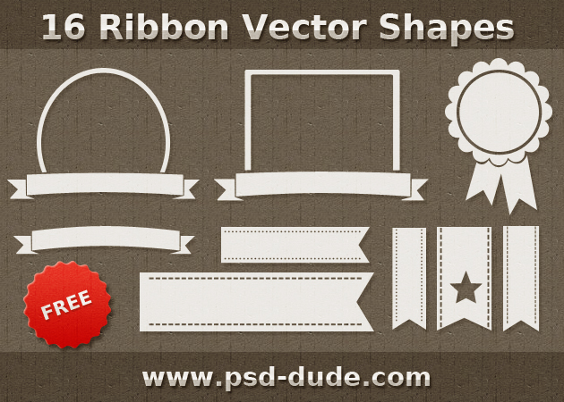 630x450 Ribbon Vector Shapes For Photoshop Psddude