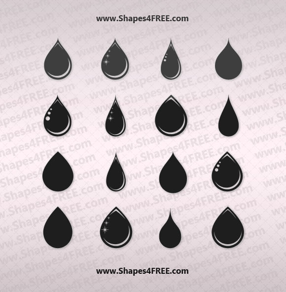 580x592 16 Water Drops Photoshop Amp Vector Shapes (Csh) Photoshop Custom