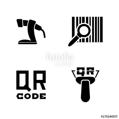 500x500 Barcode. Simple Related Vector Icons Set For Video, Mobile Apps