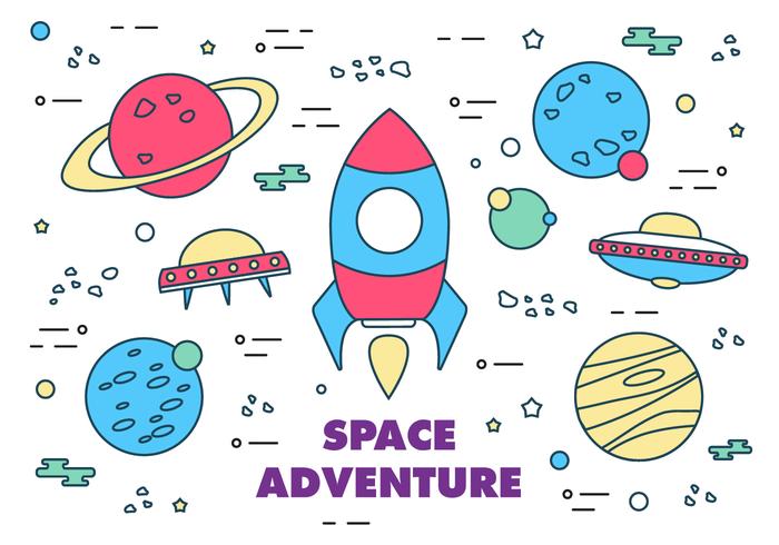 700x490 Free Vector Space Elements