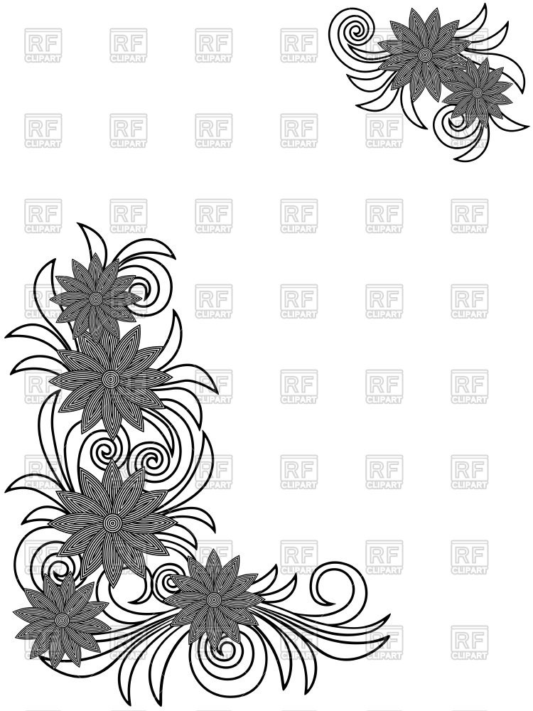 750x1000 Floral Stencils On White Background