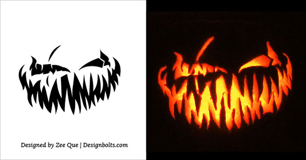 600x314 10 Free Scary Halloween Pumpkin Carving Patterns Stencils