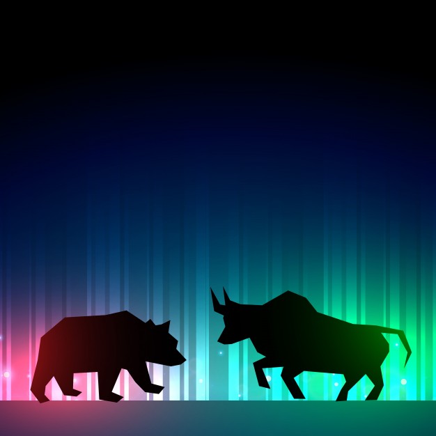 626x626 Stock Market Illustration With Bull And Bear Vector Free Download