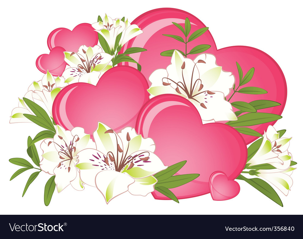 1000x789 Wonderful Pictures Of Hearts And Flowers Royalty Free Vector Image