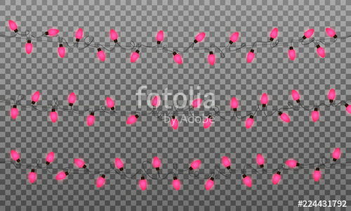 500x300 Christmas Lights. Vector String Lights Garland For New Year And