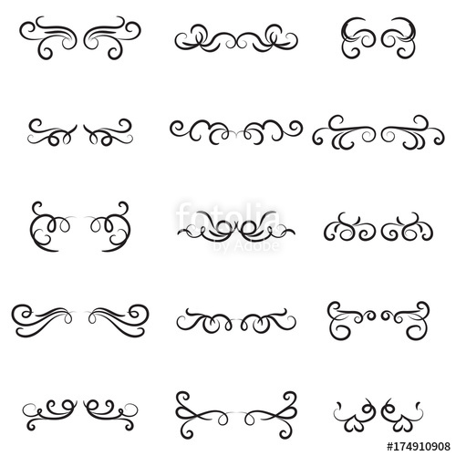 500x500 Set Of A Calligraphy Swirl Line Graphic Designs Vector, Swirl