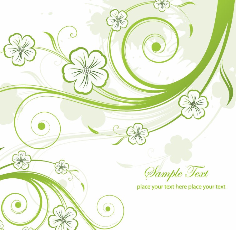 755x735 Abstract Green Floral Swirls Vector Graphic Free Vector Graphics