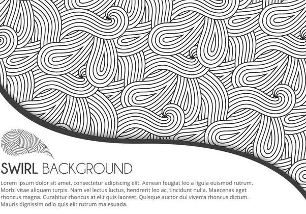 602x420 Abstract Swirls Pattern Wave Cover Free Vector Download 351443