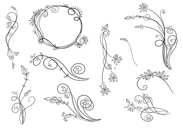 700x490 Floral Vector Swirls Pack