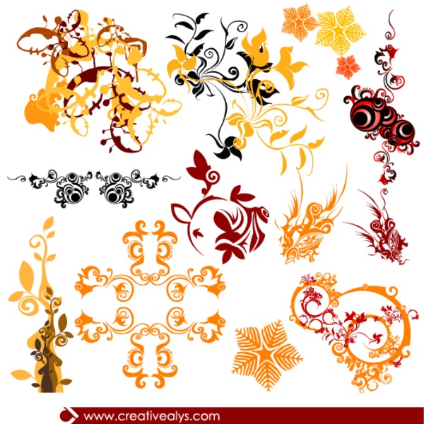 600x600 Free Vector Swirls And Flourishes