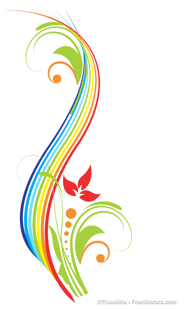 600x991 Swirling Flourish Decorative Colorful Vector Vector Free Download
