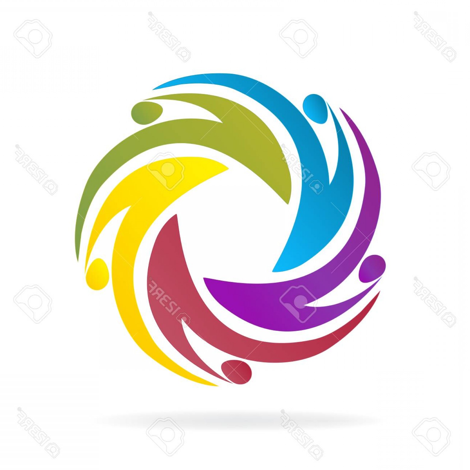 1560x1560 Photostock Vector Swooshes Teamwork Unity Business People Icon