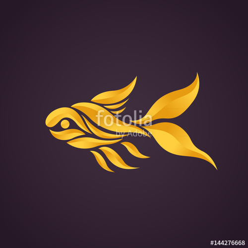 500x500 Goldfish Logo Vector Icon Illustrator Stock Image And Royalty