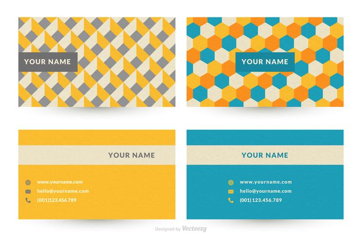 744x490 Geometric Graphic Design Business Card Vector Templates