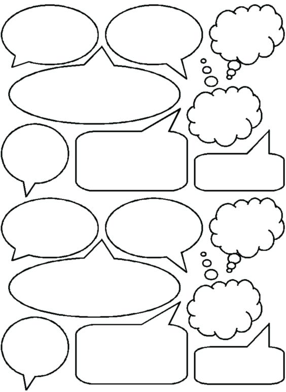 564x773 Speech Bubbles Template Free Vector Thought With Lines