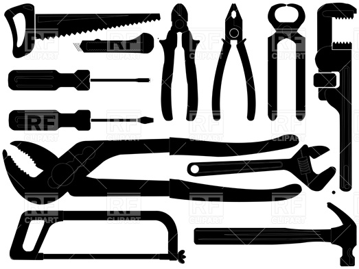 523x393 Hand Tool Set Silhouettes Vector Image Vector Artwork Of Objects