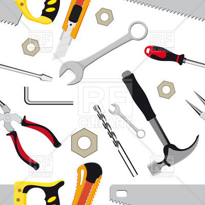 400x400 Seamless Background With Hand Tools Vector Image Vector Artwork
