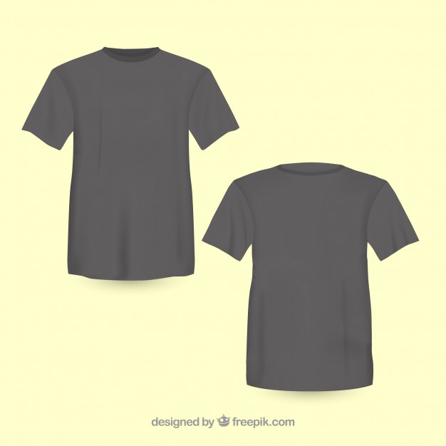 626x626 Black T Shirt Front And Back Vector Free Download