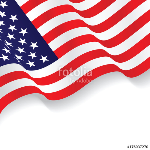 500x500 Us Flag Isolated On White Background. Stock Image And Royalty