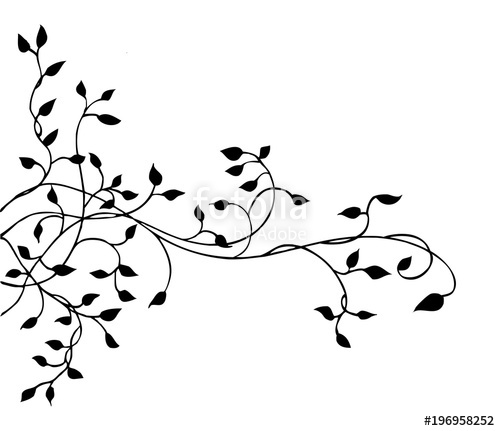 500x431 Ivy Vine Vector Design Element, Pretty Leaves In Elegant Hand