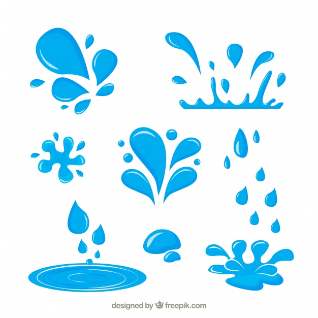 626x626 Water Splash Collection In Flat Style Vector Free Download