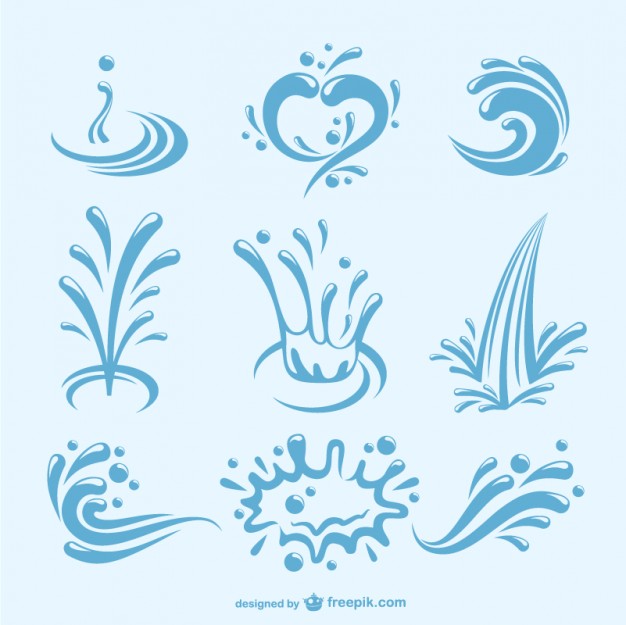 626x625 Water Splashes Pack Vector Free Download
