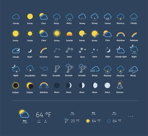 500x459 Vector Weather Icons Design Set 02 Free Download
