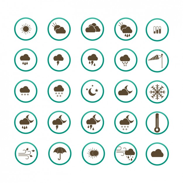 626x626 Weather Icon Collection Vector Free Download