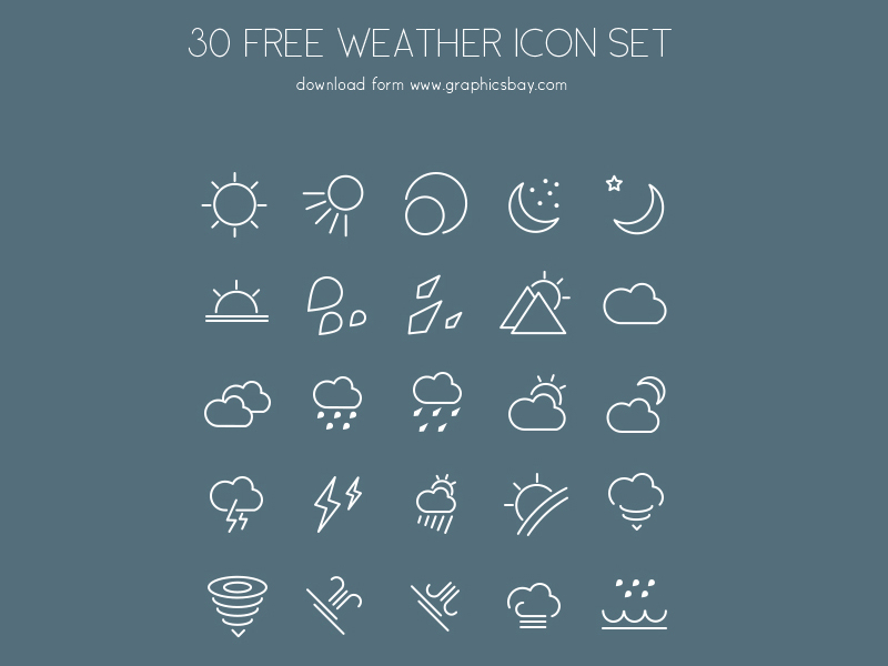 800x600 Free Vector Weather Icons By Graphics Bay Team