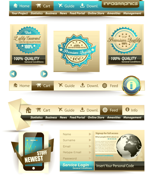 500x603 Free Vector Web Elements Collection 01 Free Download