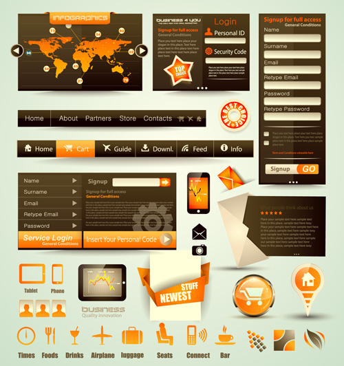 500x532 Free Vector Web Elements Collection 02 Free Download
