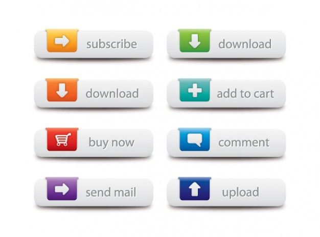 626x463 Colorful Web Buttons Free Vector Buttons Ui Ux