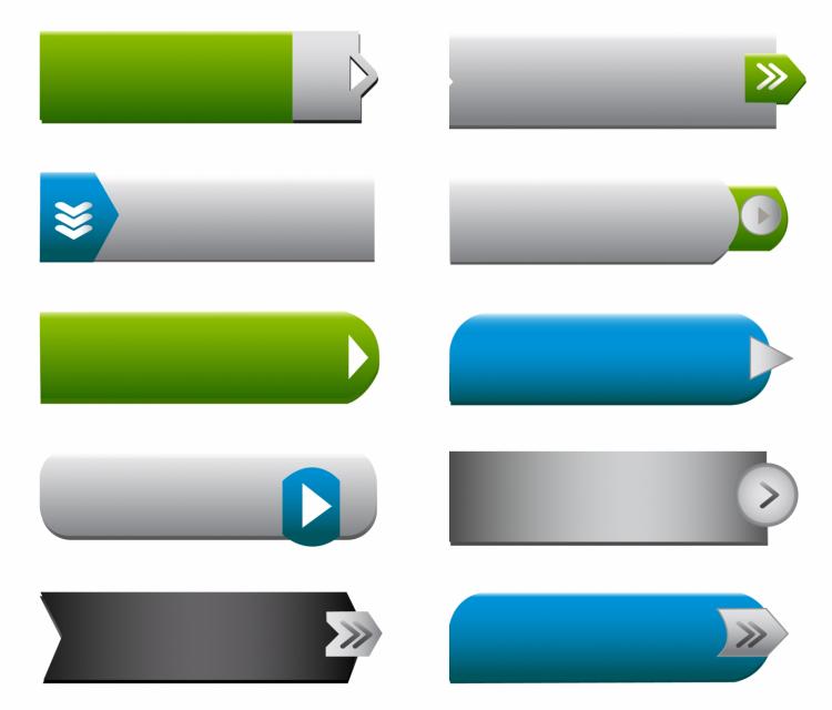 750x640 Flat Web Buttons Elements Free Vector 4vector