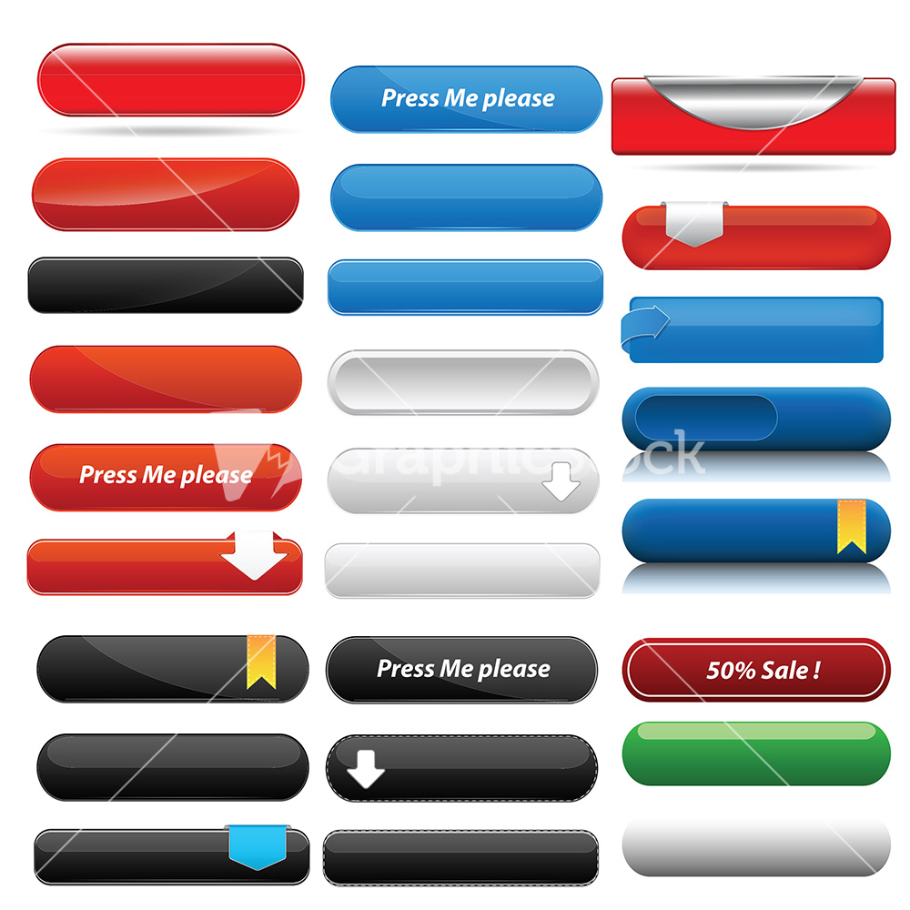 1000x1000 Free Web Buttons Vector Image