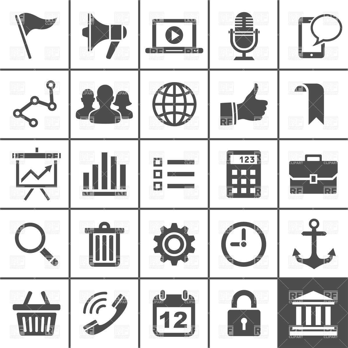 1200x1200 Simple Universal Icons Set