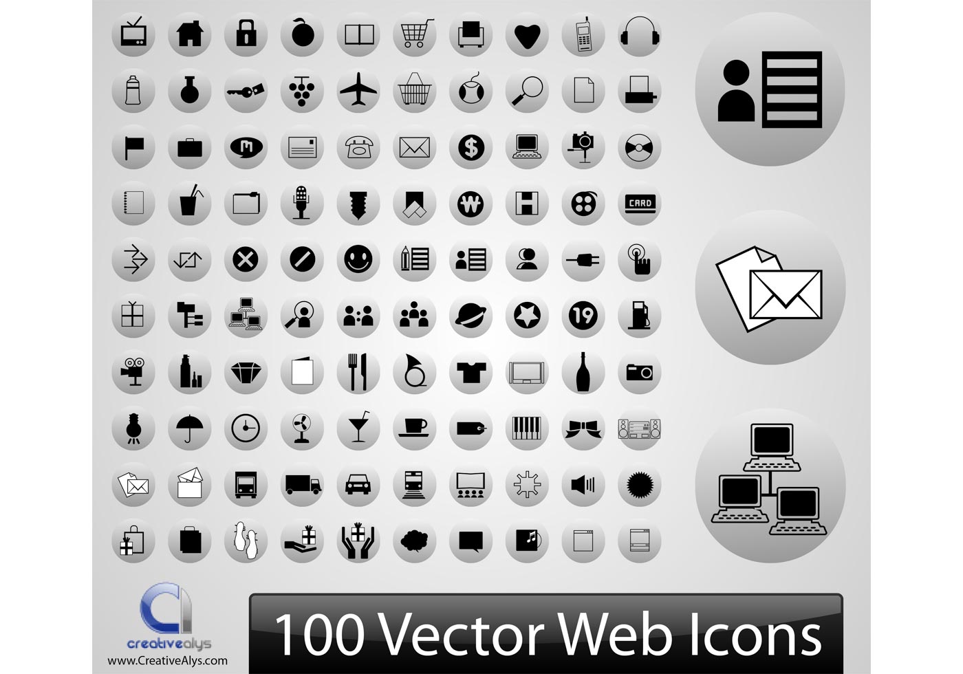 1400x980 100 Vector Web Icons