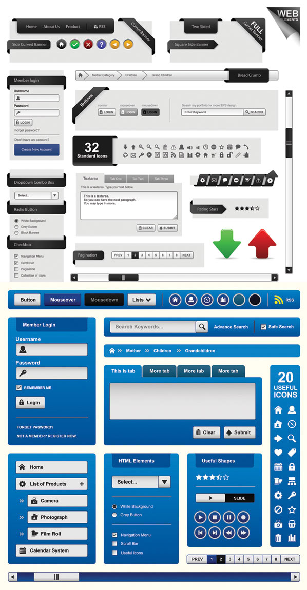 598x1150 Design Banner Website Elements Vector Download Free Vectors