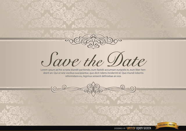 640x452 Free Vectors Wedding Invitation With Floral Riband Vector Open